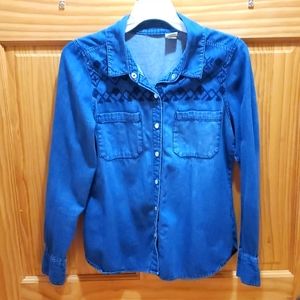 Jean long sleeve button down.